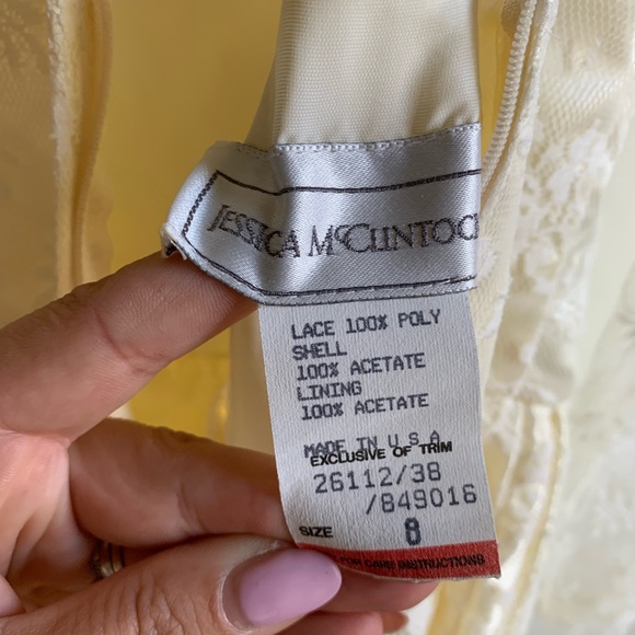 Vtg Jessica McClintock Victorian Edwardian Dress 8 Cottagecore Lace Wedding USA - Picture 3 of 16